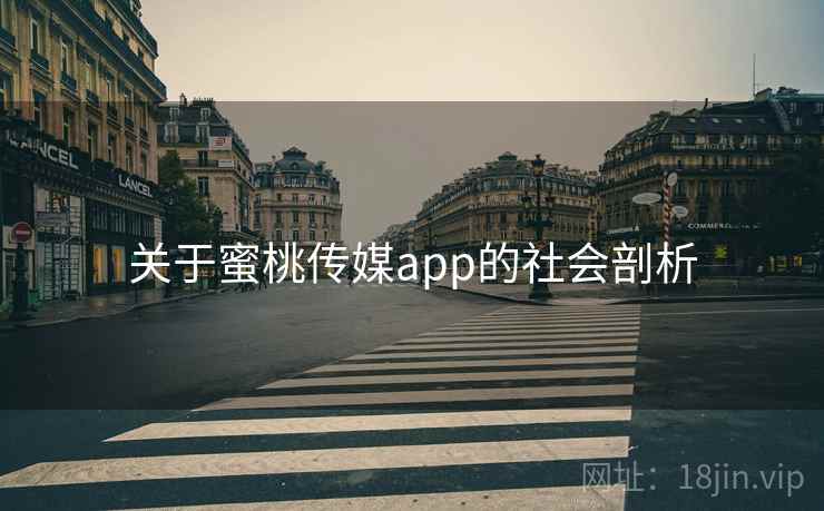 关于蜜桃传媒app的社会剖析